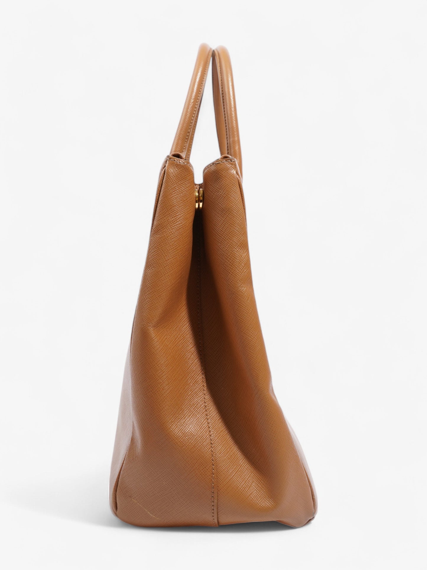 Prada Galleria Double Tote Caramel Leather Saffiano Large Tote Bag