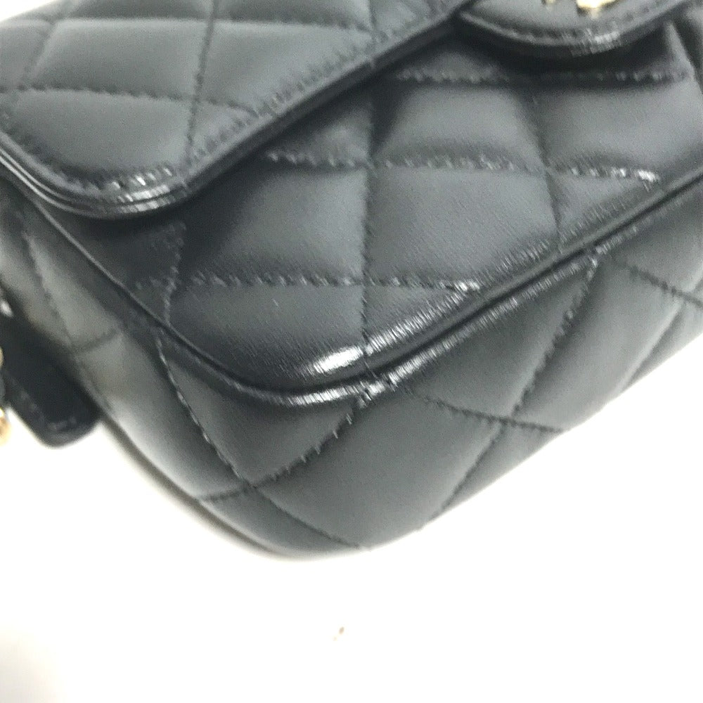 Chanel lambskin COCO Mark Phone CC Matrasse Black Wallet Case