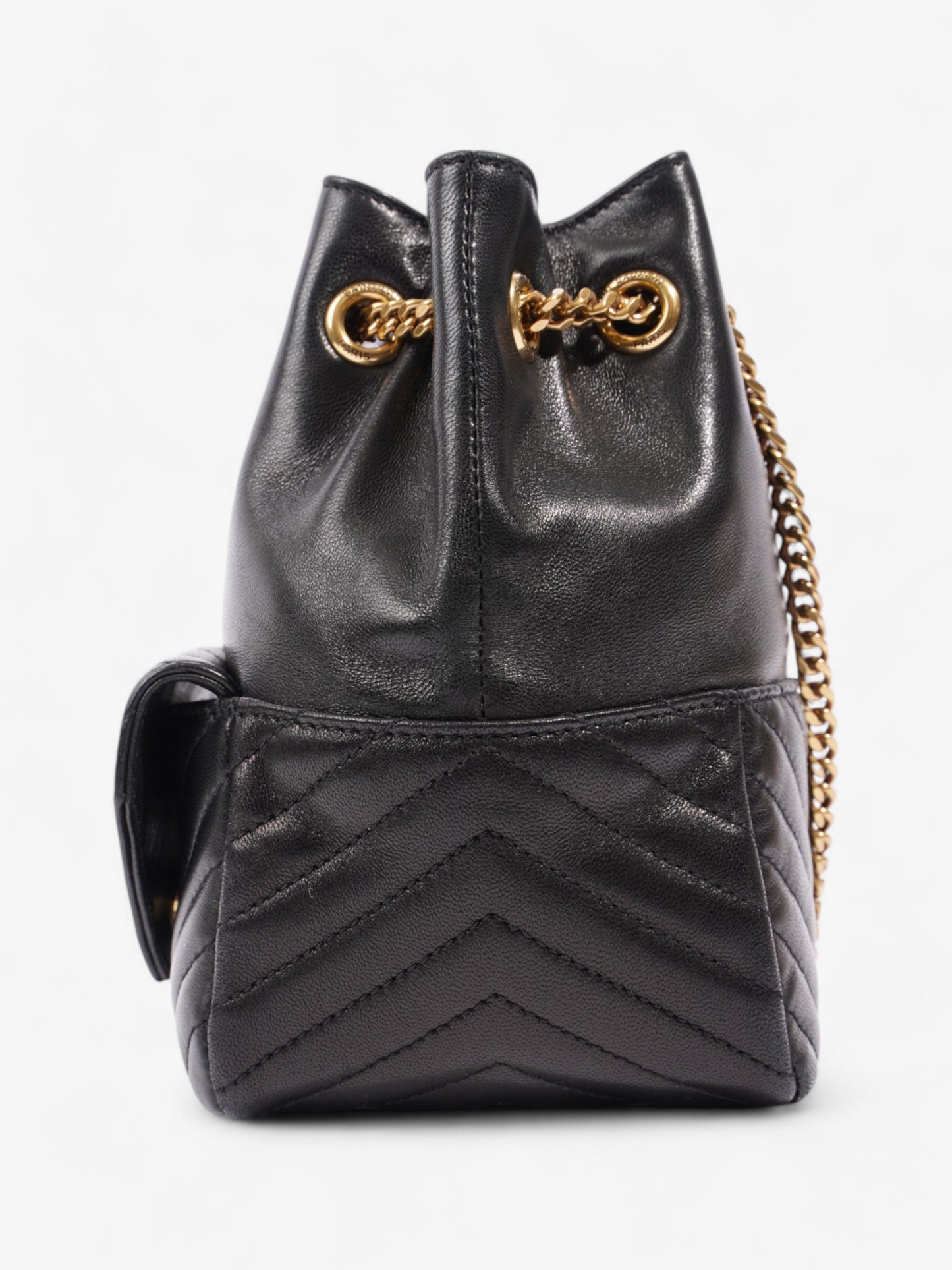 YSL Saint Laurent Bucket Bag Leather Monogram Matelasse Shoulder Bag