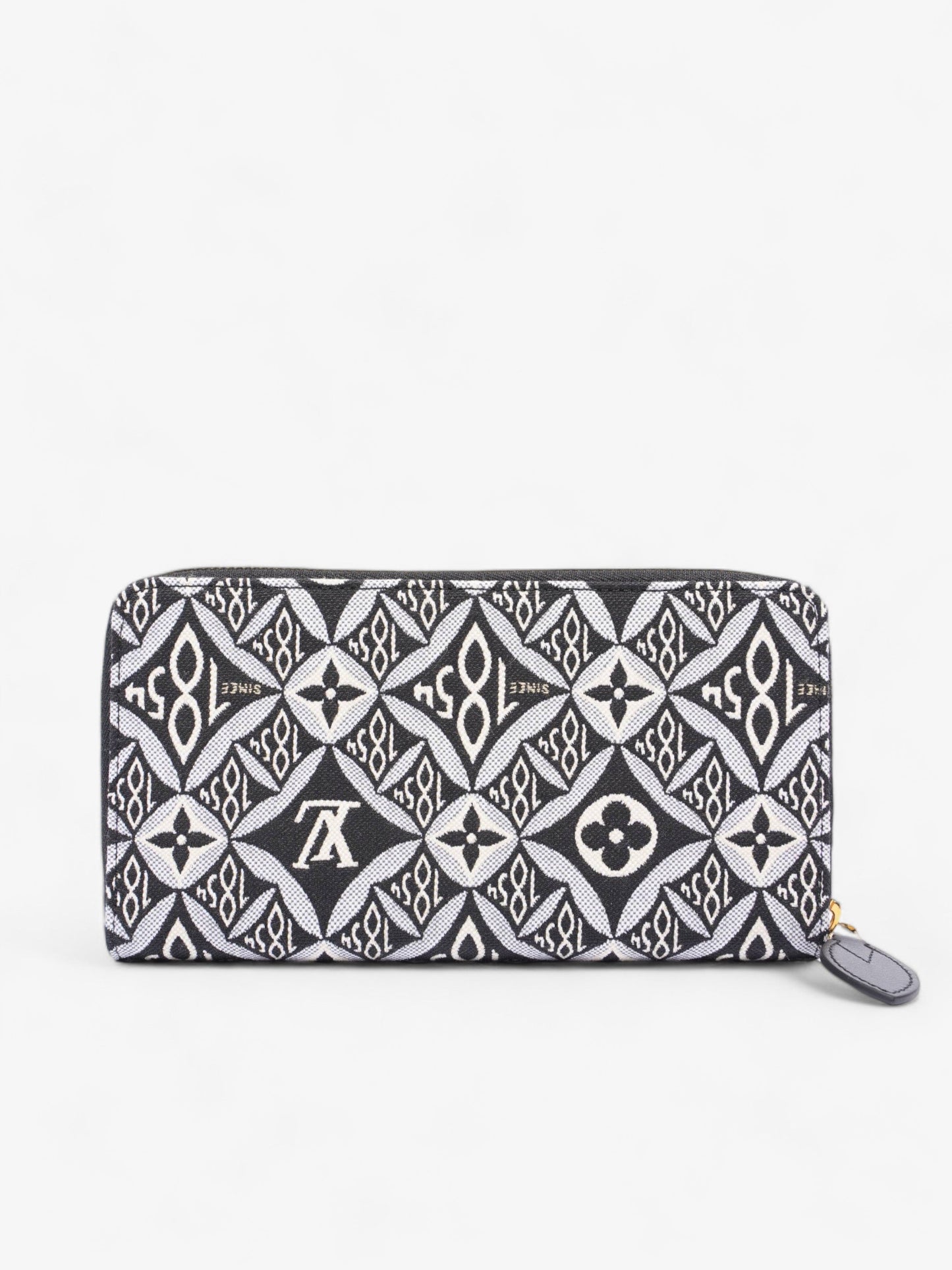 Louis Vuitton Since Zippy Jacquard Monogram Black White Canvas Wallet Case