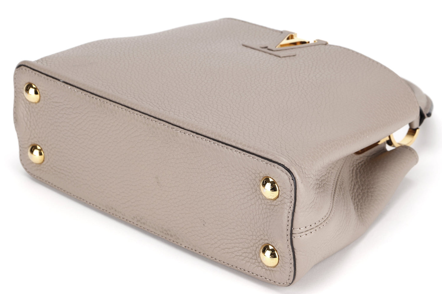 LOUIS VUITTON M94634 CAPUCINE BB (MI0166) GALET COLOR TAURILLON LEATHER GOLD HARFDWARE, WITH STRAP & DUST COVER