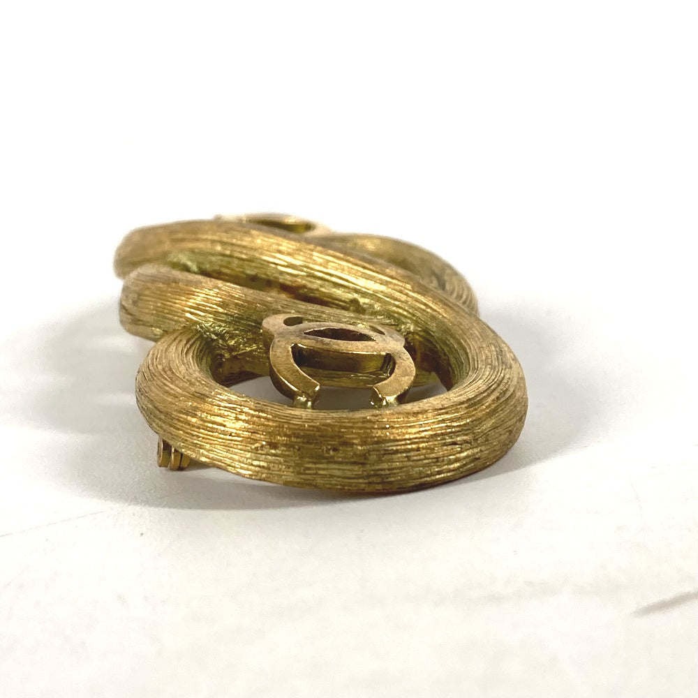 CHANEL Brooch metal gold 95C CC COCO Mark Double Women New
