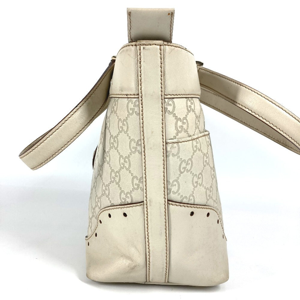 Gucci Sima Off- type GG Guccissima Leather White Logo Shoulder Bag
