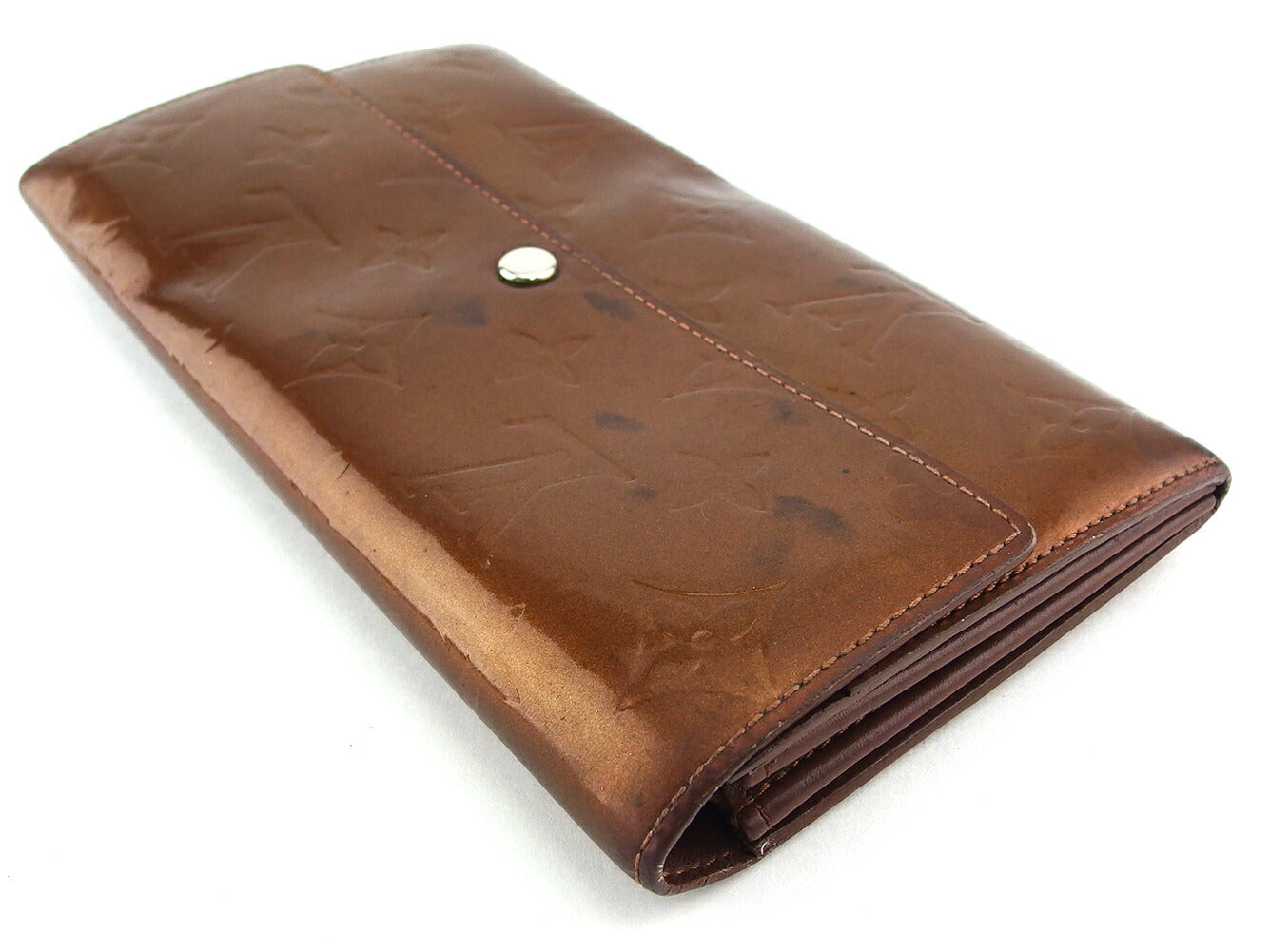 Louis Vuitton Long Purse M91174 Pochette Porto Brown Gold Wallet Case