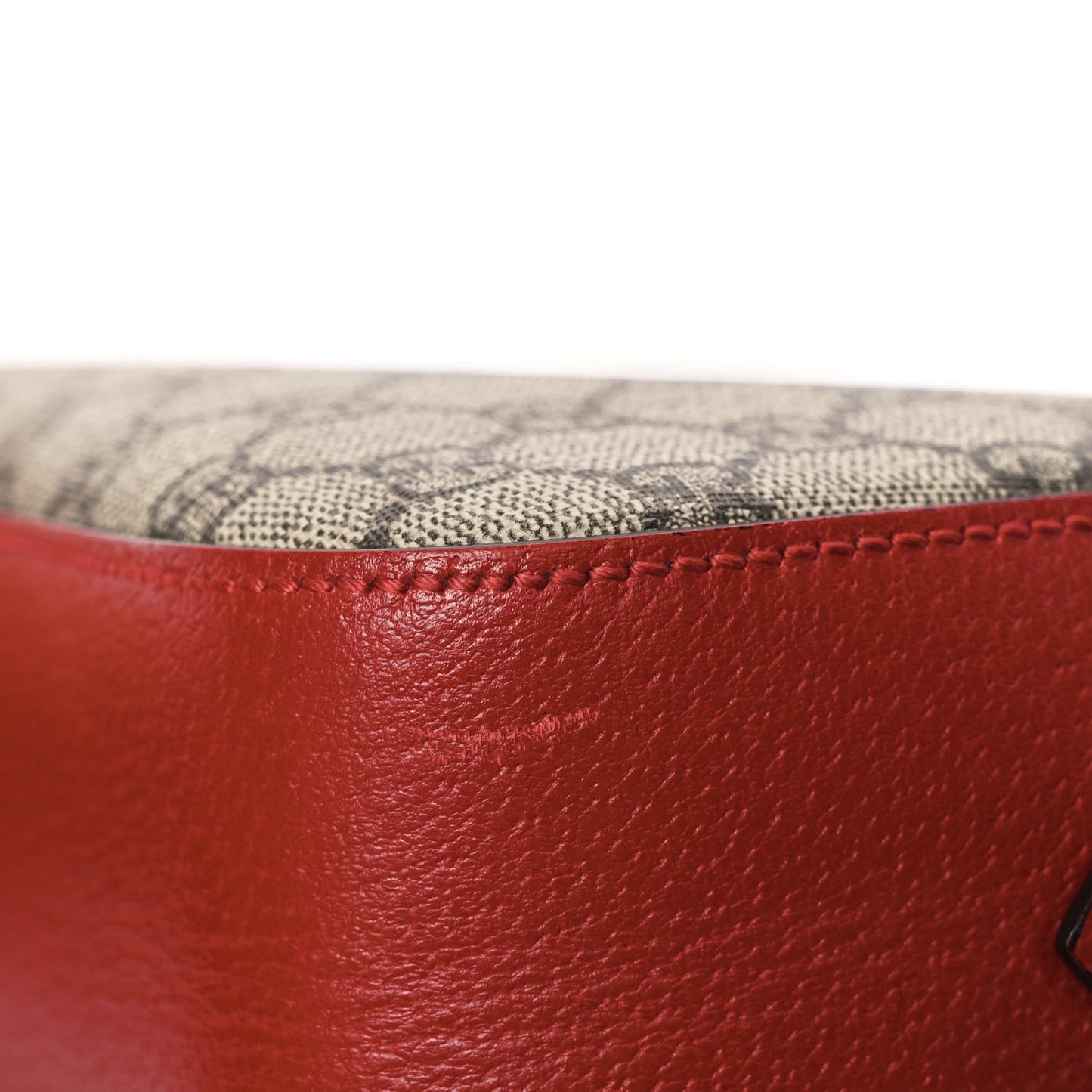 Gucci GG Supreme Monogram Web Neo Shoulder Bag Beige Red