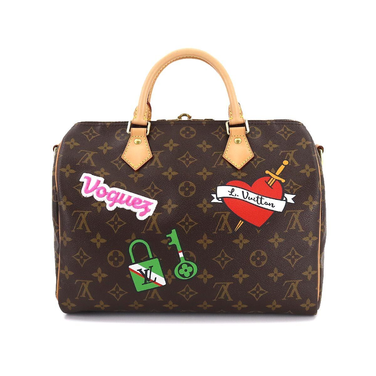 Louis Vuitton PATCHES SPEEDY 30 Monogram Handbag