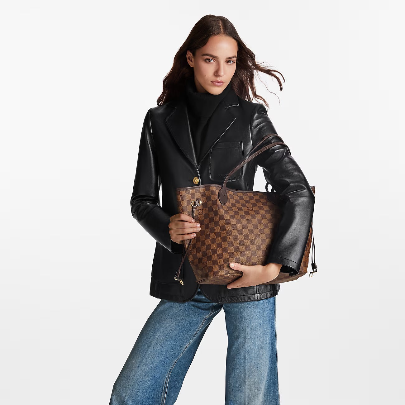 Louis Vuitton EBENE MM CERISE Damier Red Neverfull Tote Bag