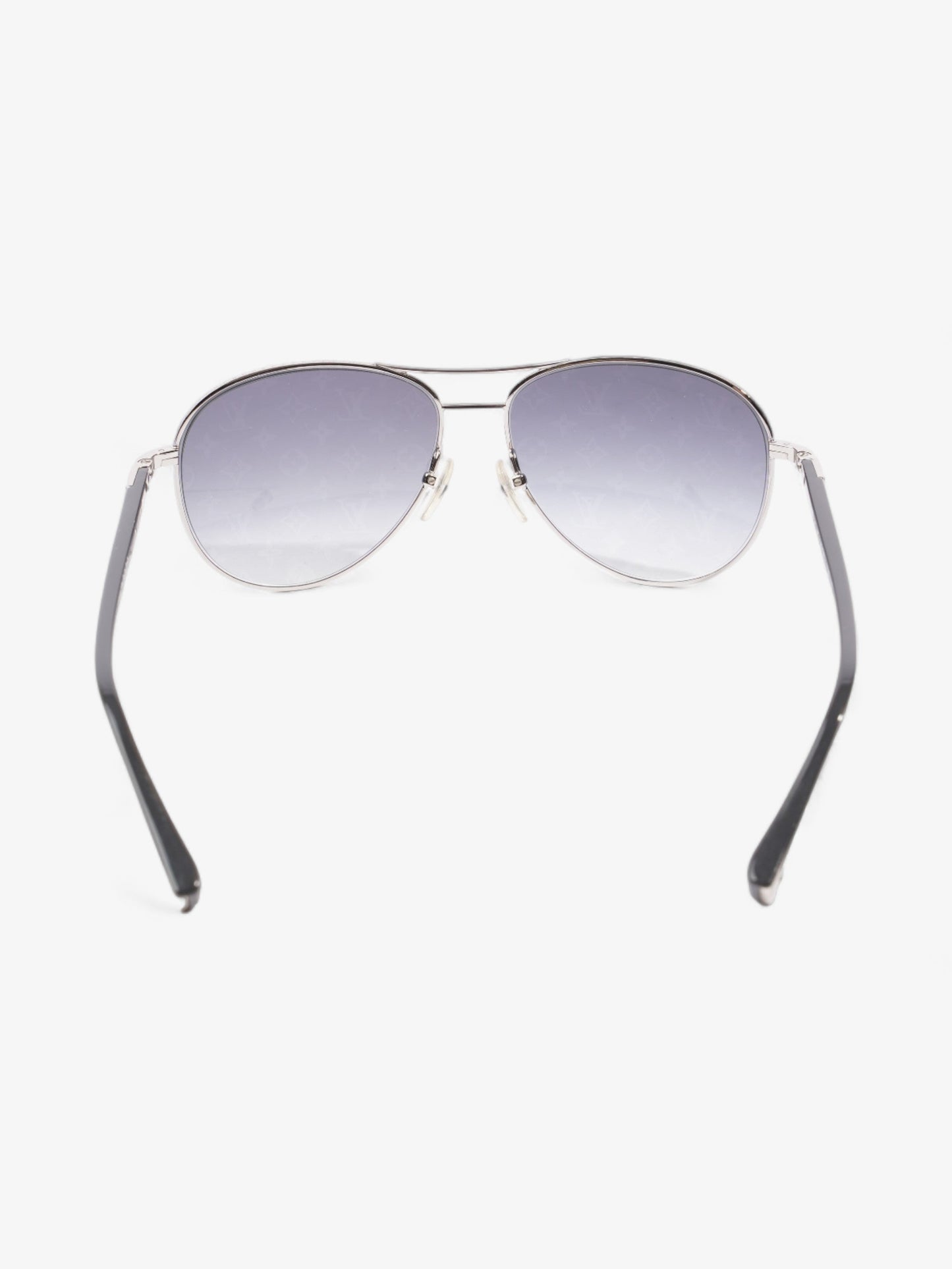 Louis Vuitton Aviator Sunglasses Base Monogram Silver Grey