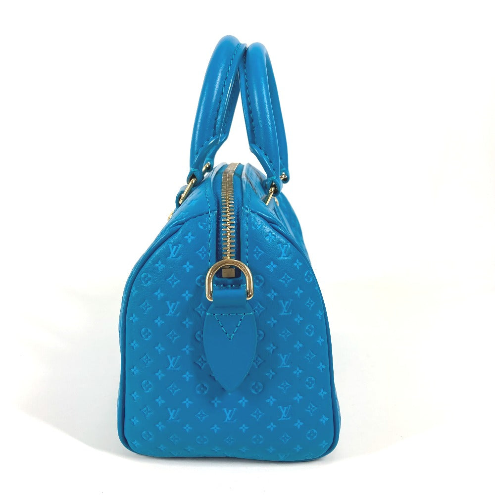 Louis Vuitton M22596 Nanogram Speedy bandouliere 20cm Monogram Leather Calf Blue Handbag