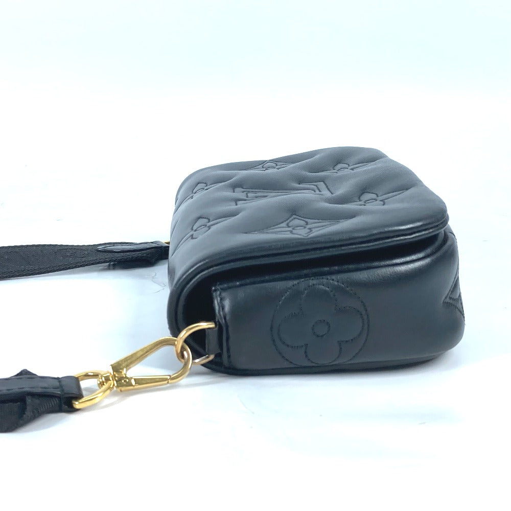 Louis Vuitton M81398 Bubblegram on strap Monogram Leather Black Wallet Case