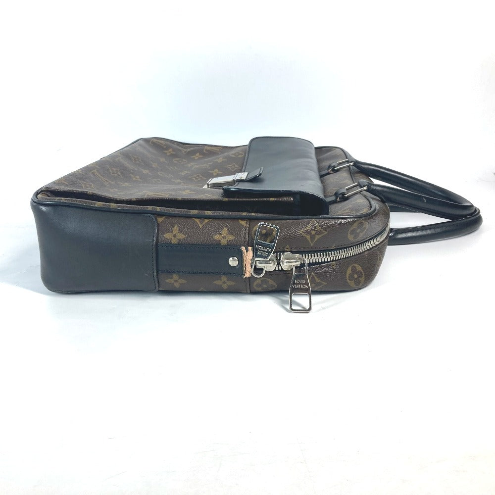 Louis Vuitton Business M56719 macacer Soft briefcase Monogram Leather Canvas Brown Handbag