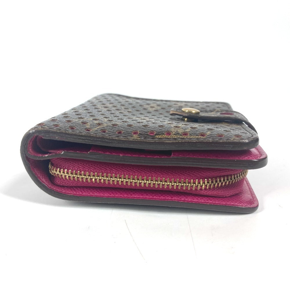 Louis Vuitton Folded M95188 Perfo Compact zip Monogram Canvas Pink Wallet Case