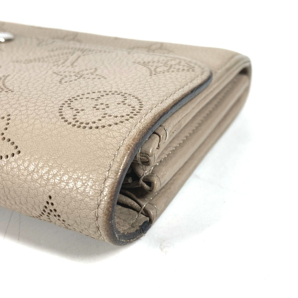 Louis Vuitton Long Purse M60144 mahina Monogram Leather Beige Wallet Case