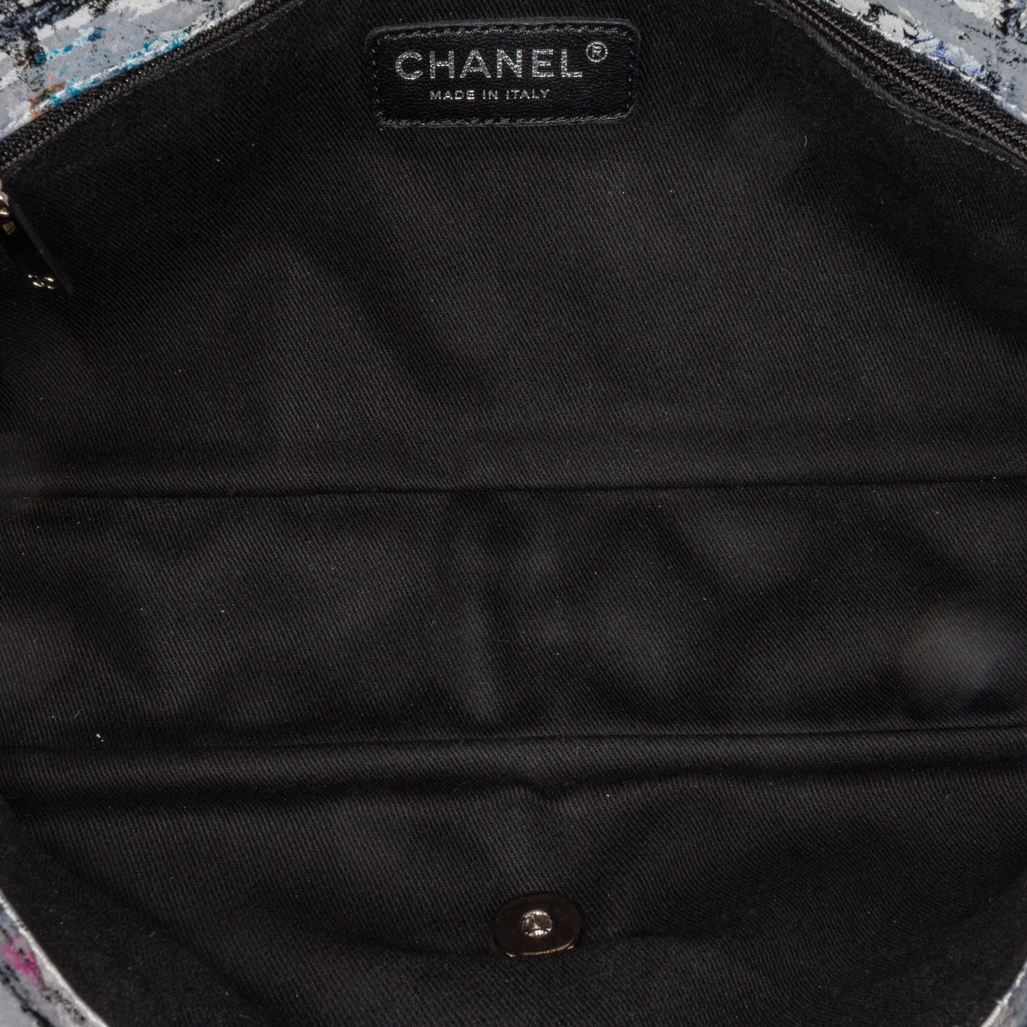 White Chanel Medium Calfskin Hand Painted Graffiti Flap Crossbody Bag