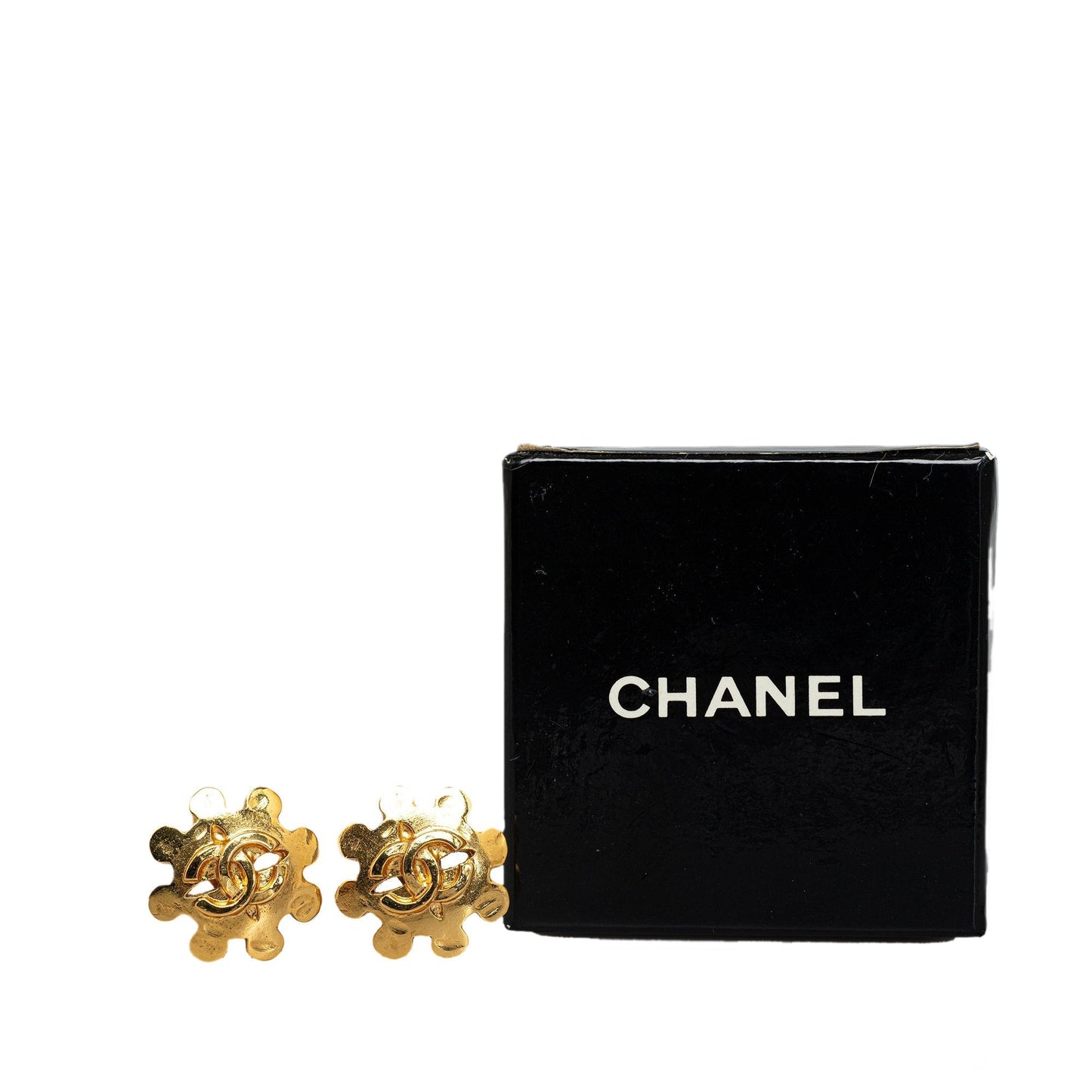 CHANEL CC Flower Clip on Earrings Costume Earrings