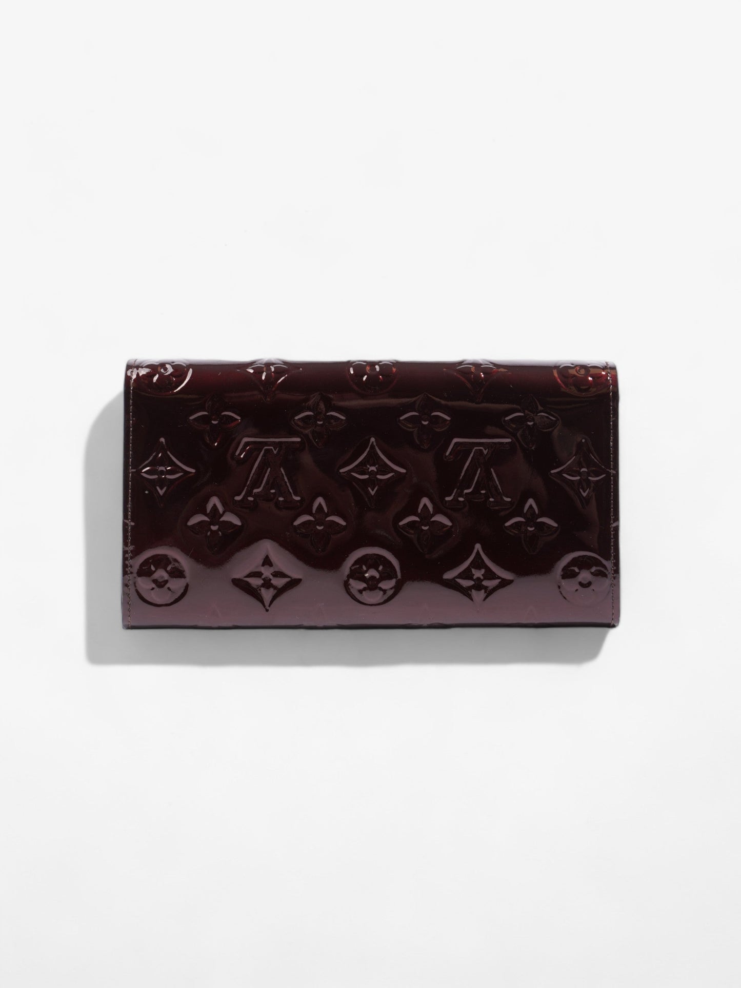 Louis Vuitton Sarah Burgundy Leather Vernis Wallet Case