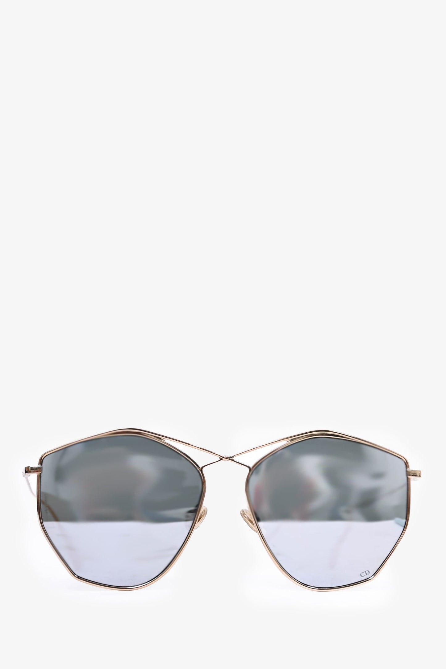 Dior Handbag Christian Thin 'Stellaire' ed Sunglasses Metal Gold