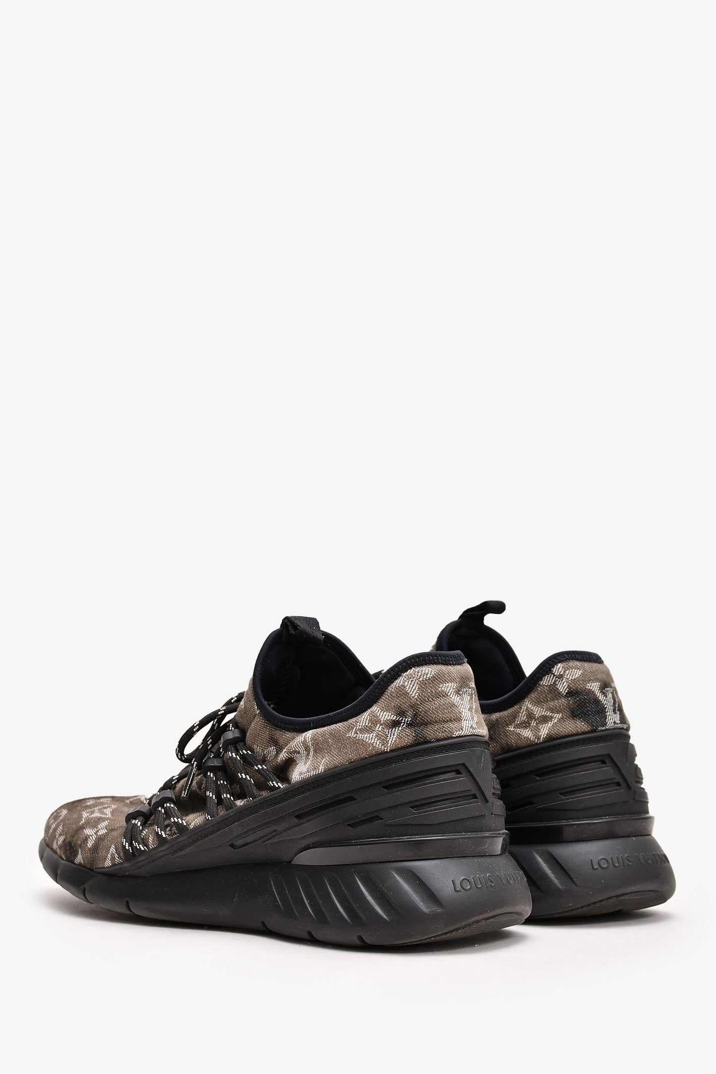 Louis Vuitton Black Tie Dye Denim Fastlane Sneakers Size 8 Men