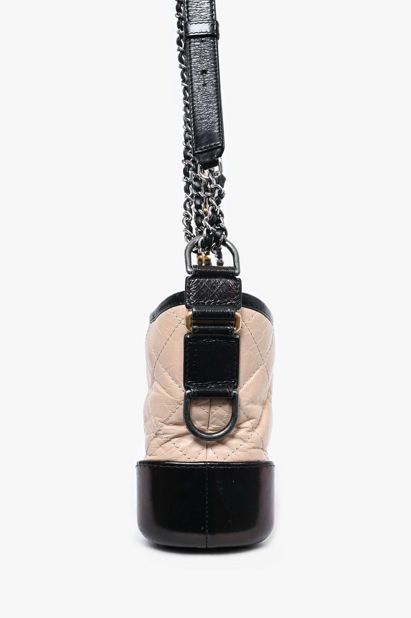 Chaneltm 2018 Beige/black Quilted Small Gabrielle Shoulder Bag (as Is)