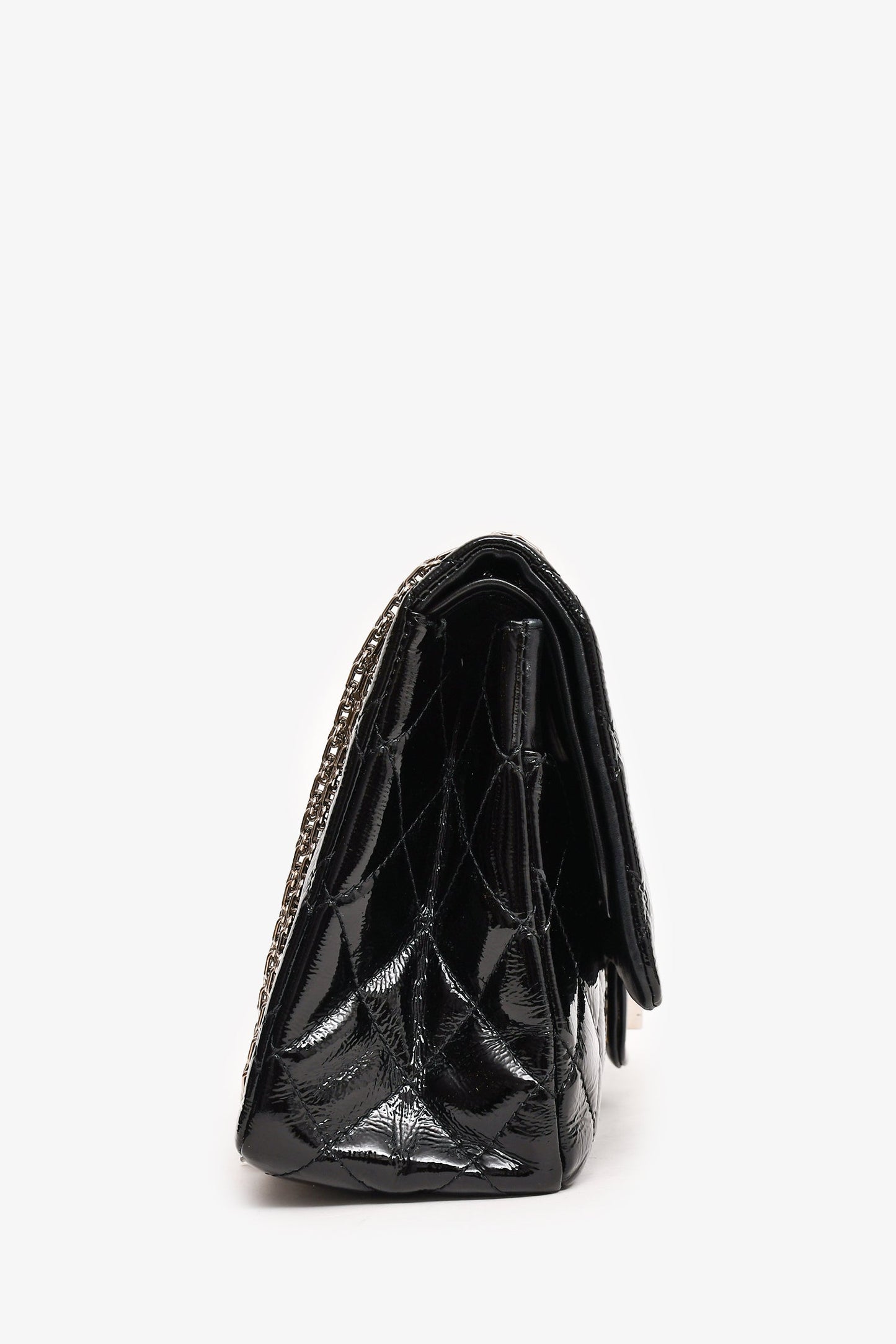 Chaneltm 2010 11 Black Patent Leather 2.55 Large 227 Flap Bag Shw