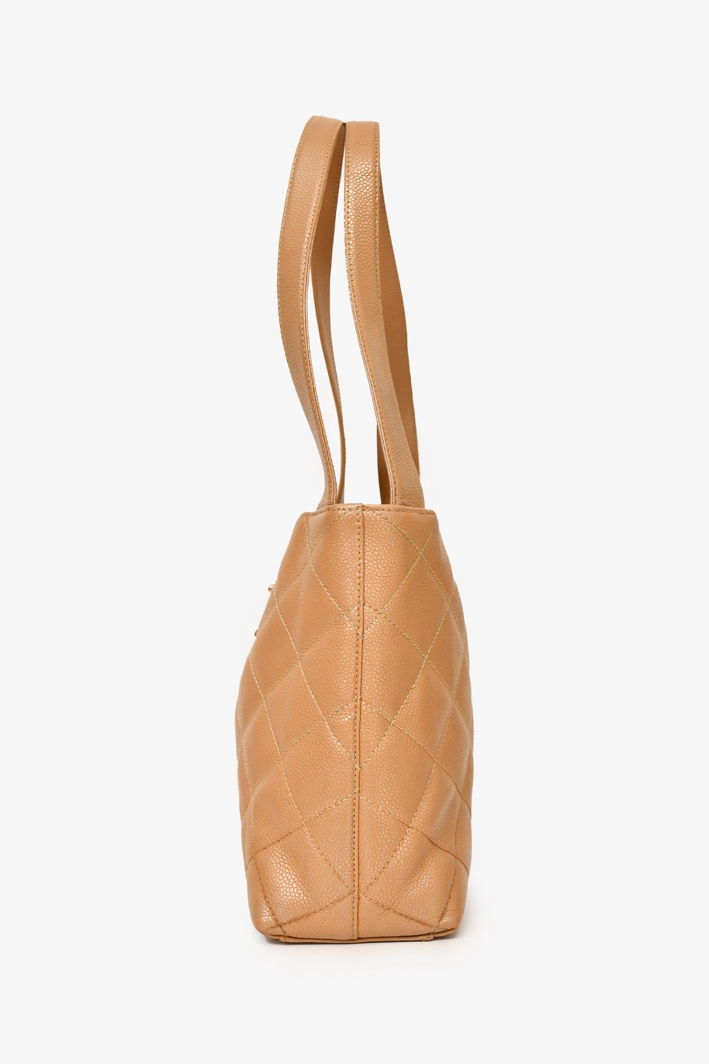 Chaneltm 2000 02 Beige Caviar Leather Coco Mark Shoulder Bag