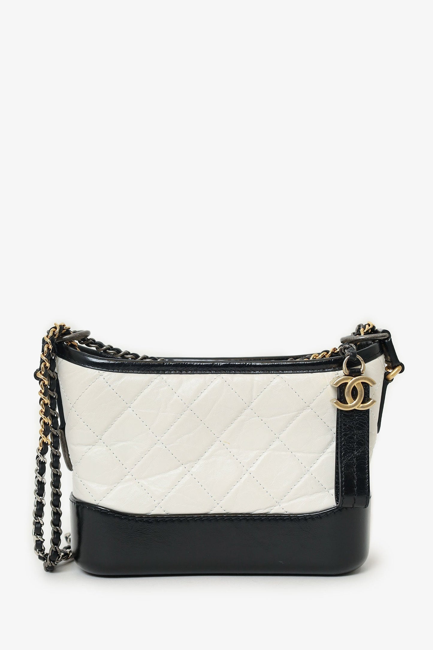 Chaneltm 2018 Black/white Lambskin Leather Small Gabrielle Bag