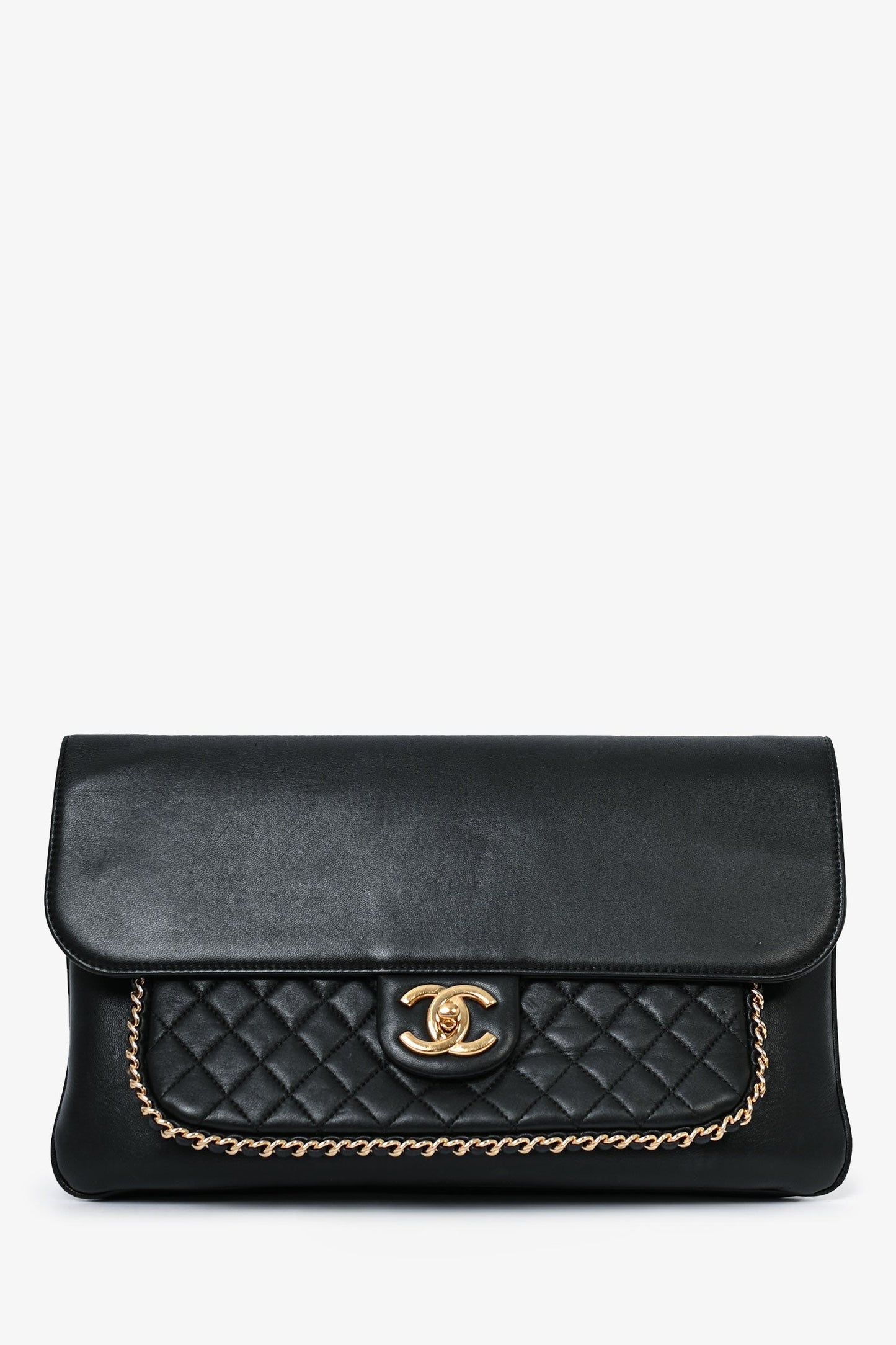 Chanel™ 2017/18 Black Lambskin 'unchained' CC Clutch