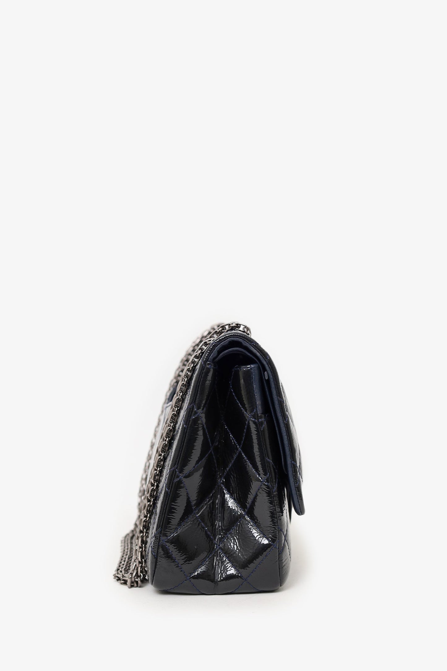 Chanel™ -11 Navy Patent Leather Reissue 227 Double Flap Bag