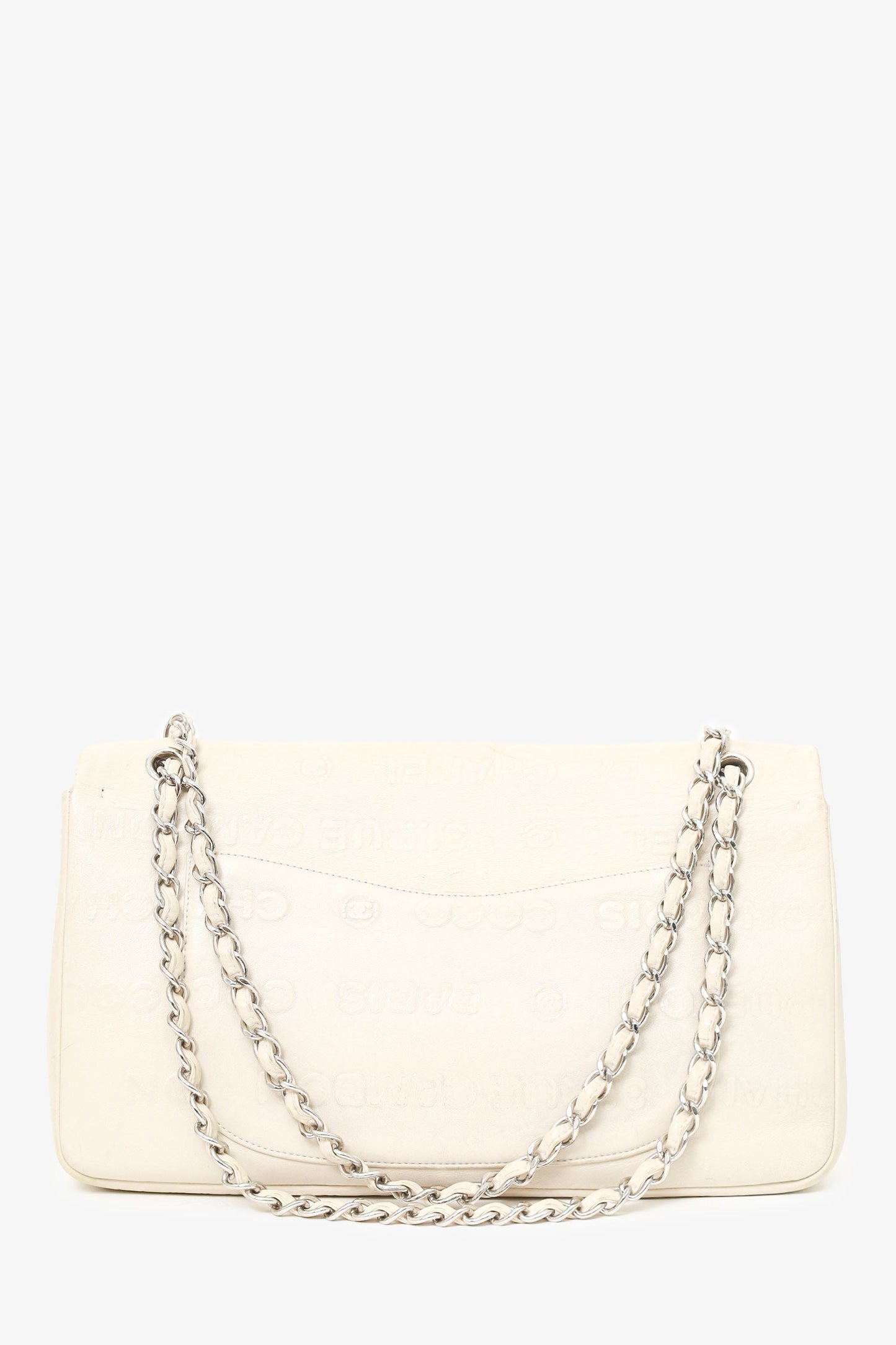 Chanel™ -09 White Embossed Cc Calfskin Unlimited Reissue 228 Flap Bag