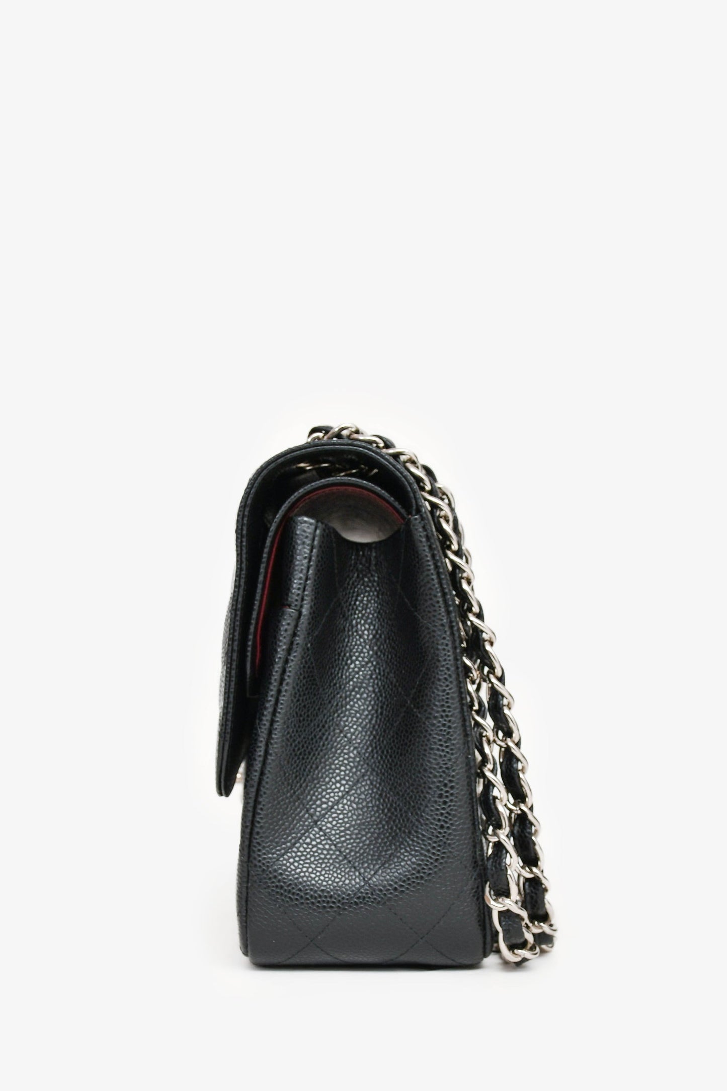 Chanel™ Black Caviar Leather Jumbo Double Flap Bag