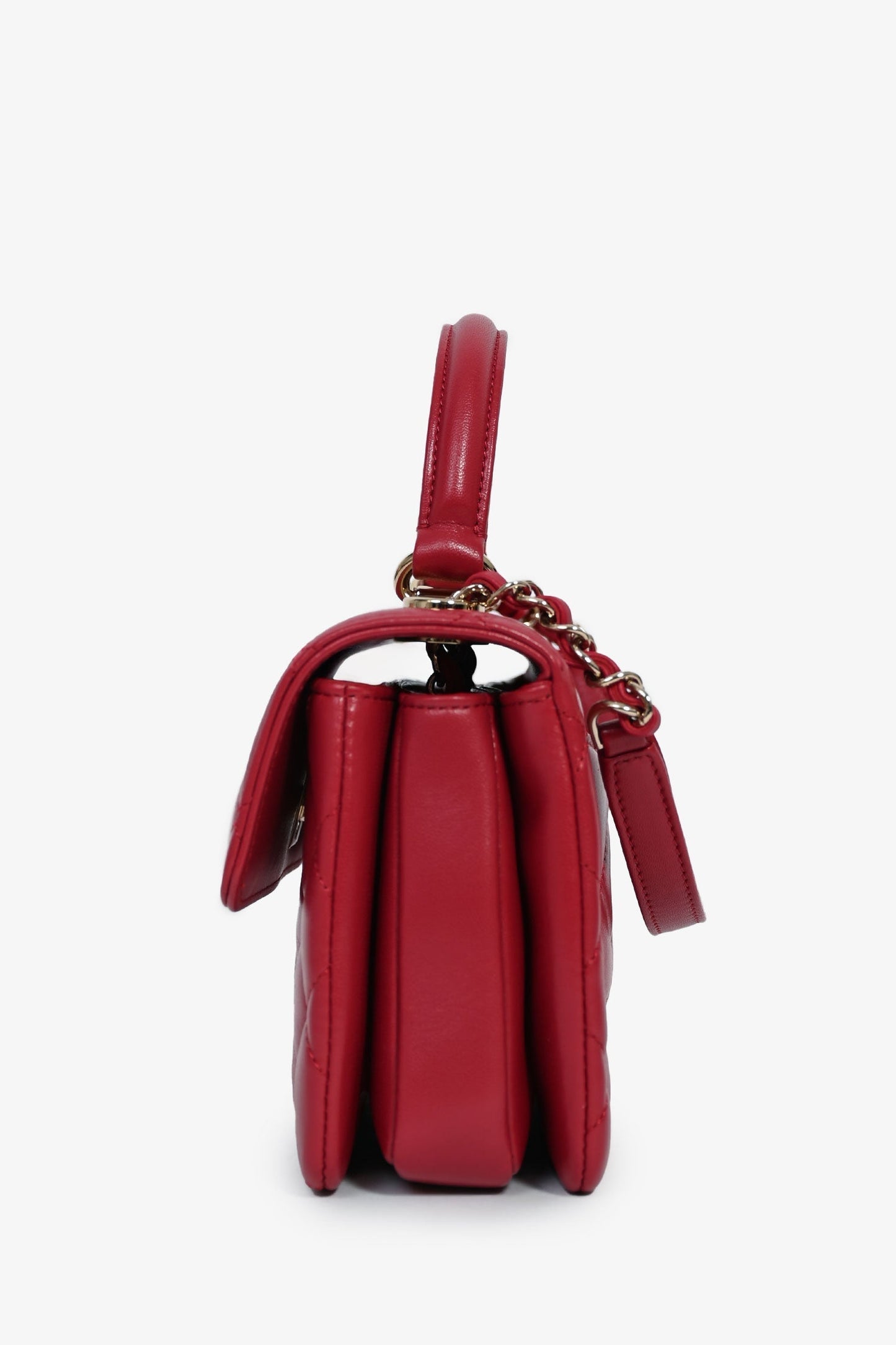 Chanel™ Magenta Leather Trendy Cc Small Top Handle Bag