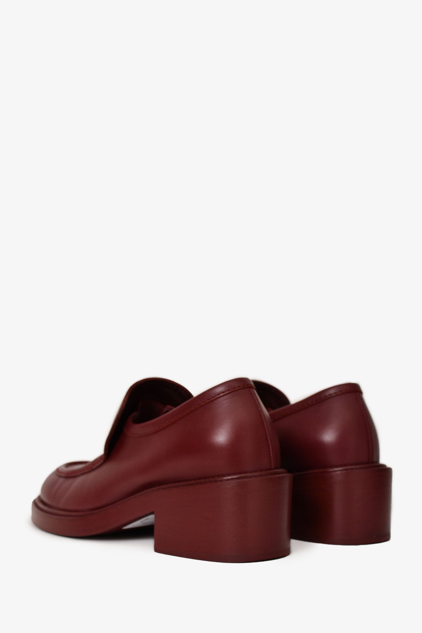 Chanel™ Burgundy Leather Gold CC Loafers Size 37C