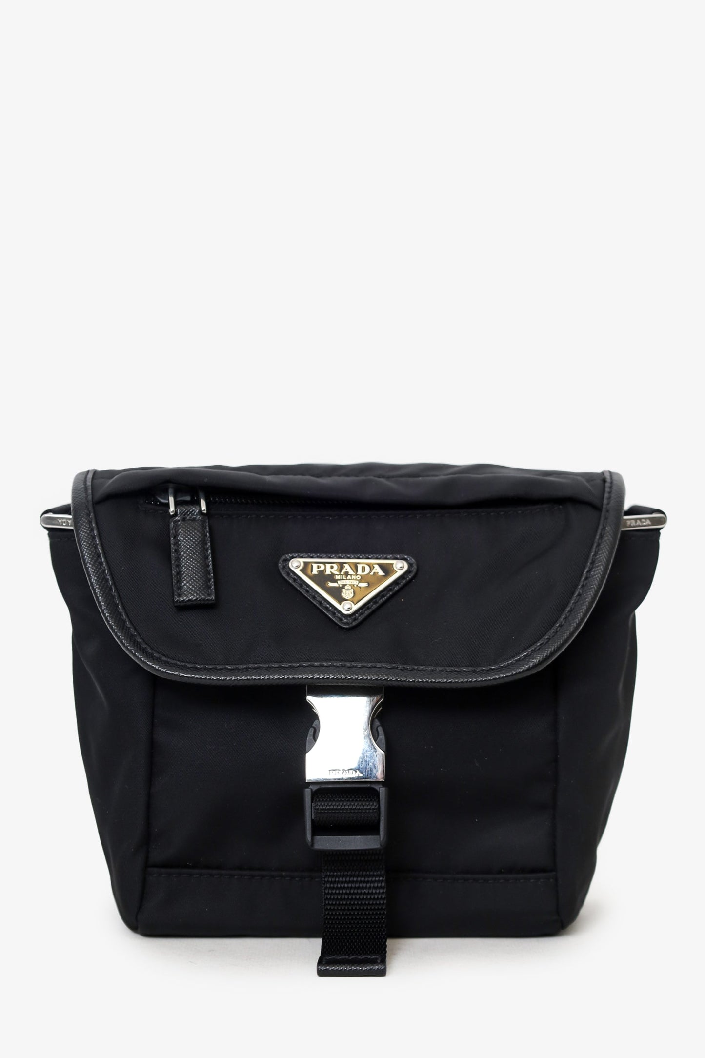 Prada Shoulder Bag Re- and Leather Nylon Saffiano