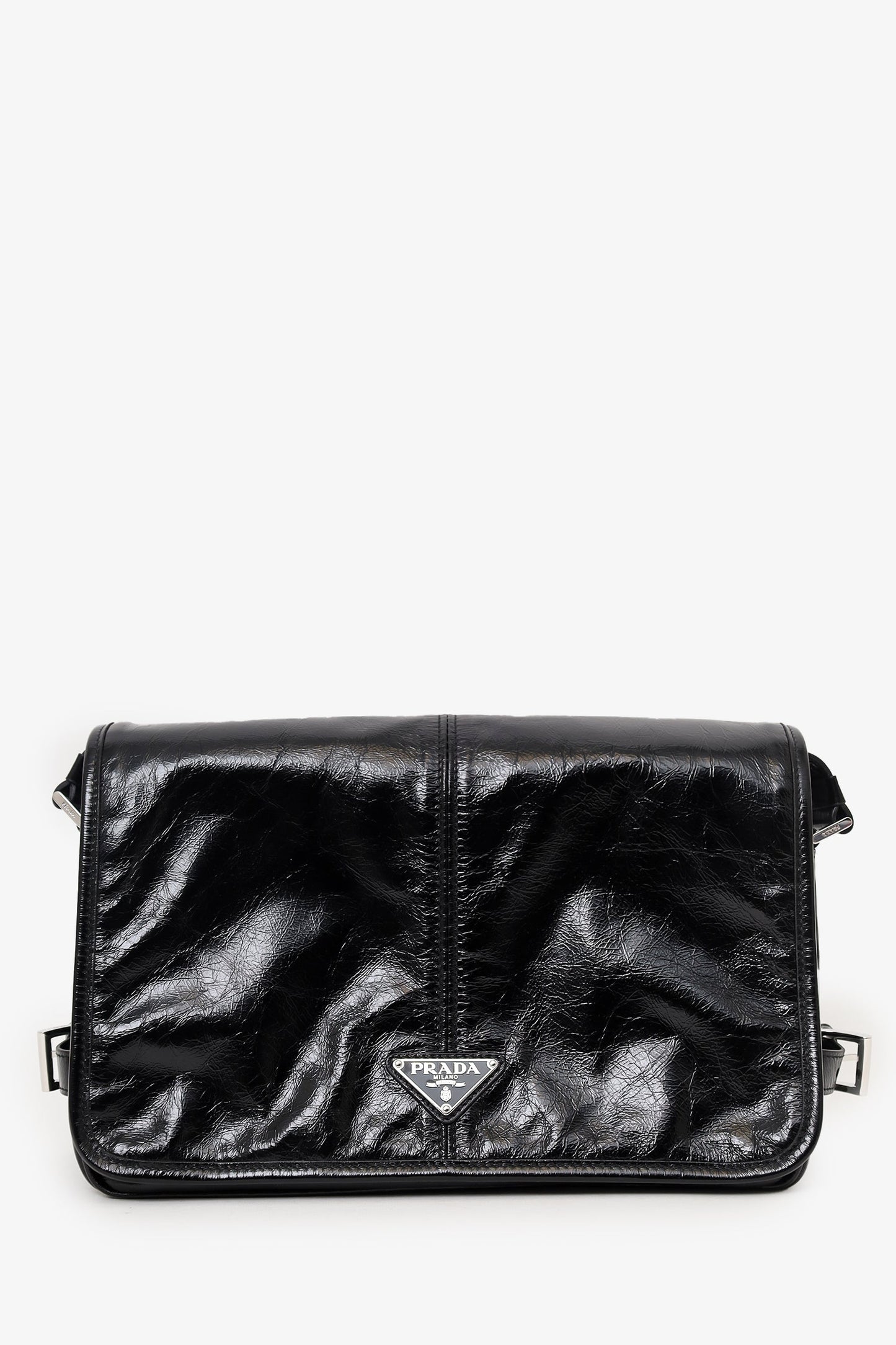 Prada Shoulder Bag Nappa Duffle Bag Leather Black Small