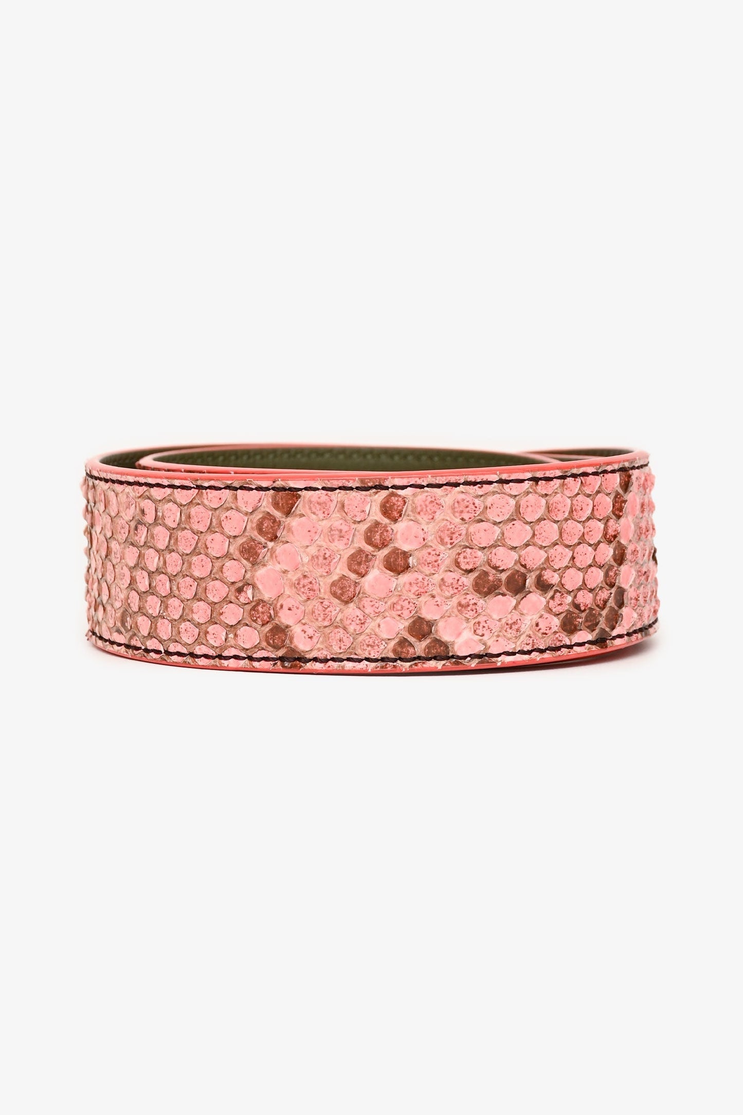 Fendi Bag Strap Leather Python Green Travel Bag