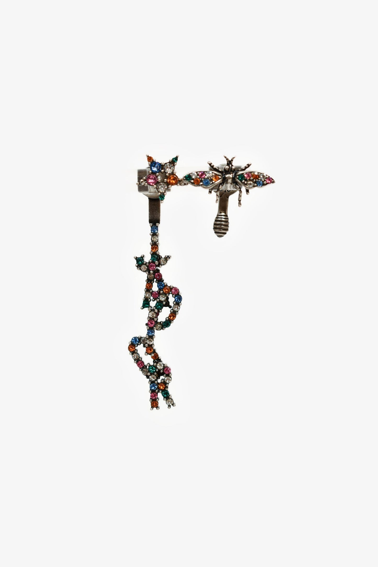 Dior Handbag Christian Multicolour Crystal 'J'A' Bee Earrings Jewelry