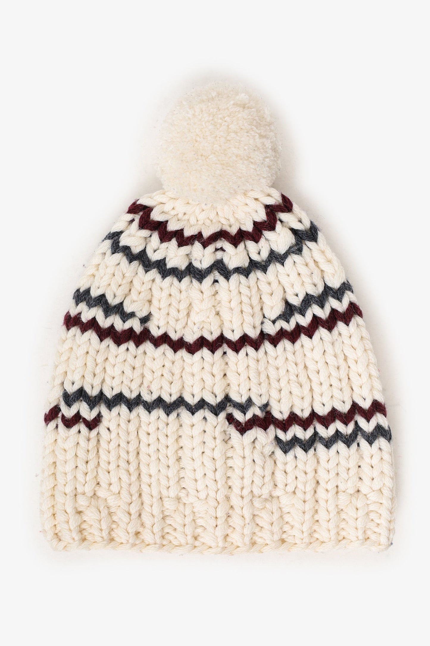 Prada Handbag Wool Knitted Pom-Pom Beanie Cream
