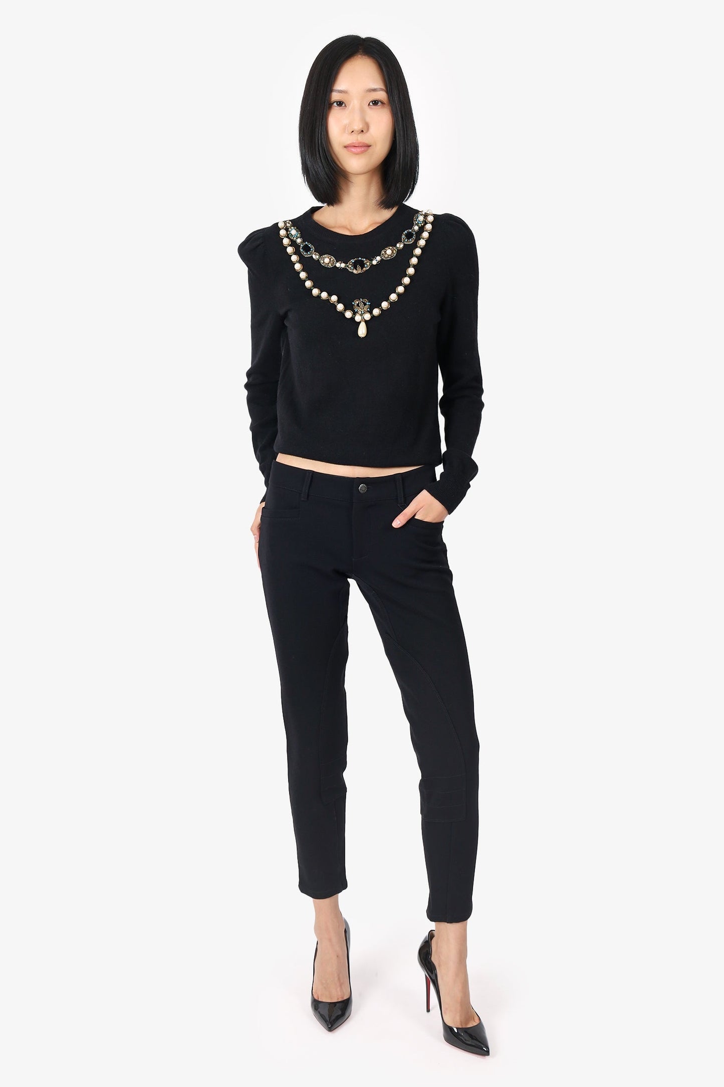 Prada Handbag -up Pants Black Zip