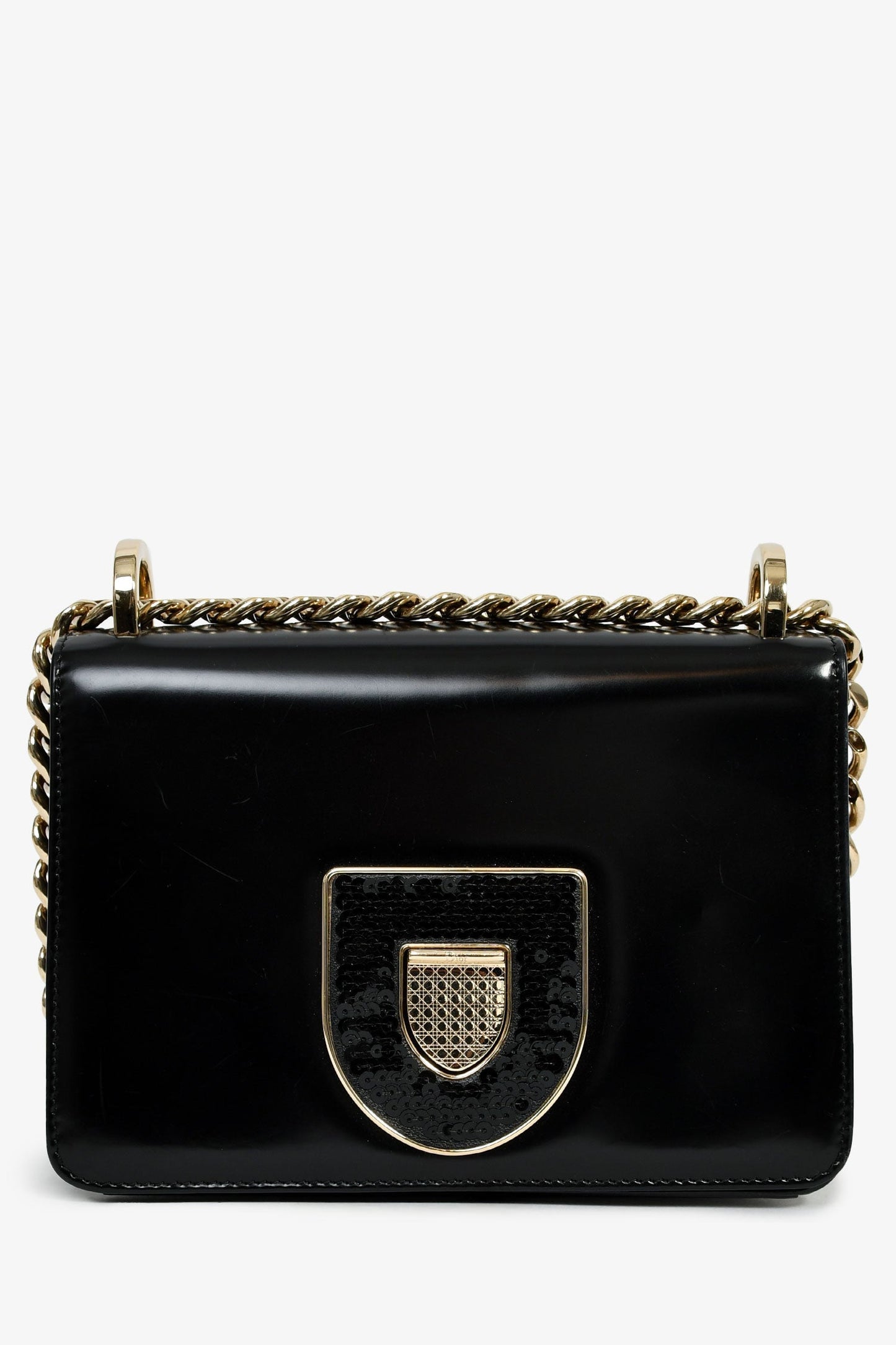 Dior Shoulder Bag Christian Sequin Detail 'ama Club' Leather Black
