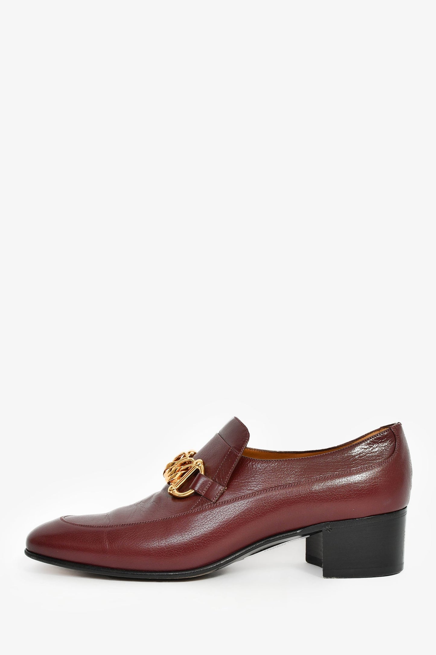 Gucci Burgundy Leather Loafers Size 10.5
