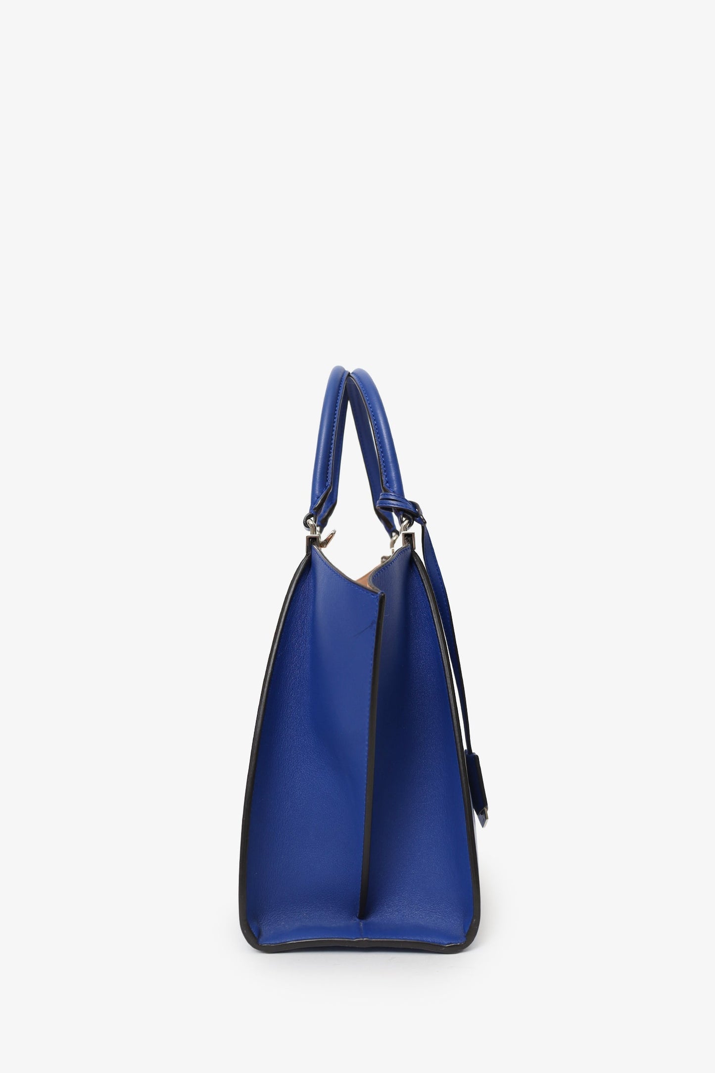 Fendi 3Jours Tote Bag With Strap Leather Blue