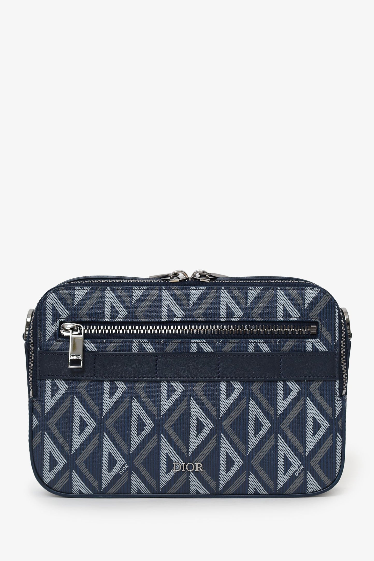 Dior Crossbody Bag Christian Coated CD Diamond Safari Messenger Canvas Navy