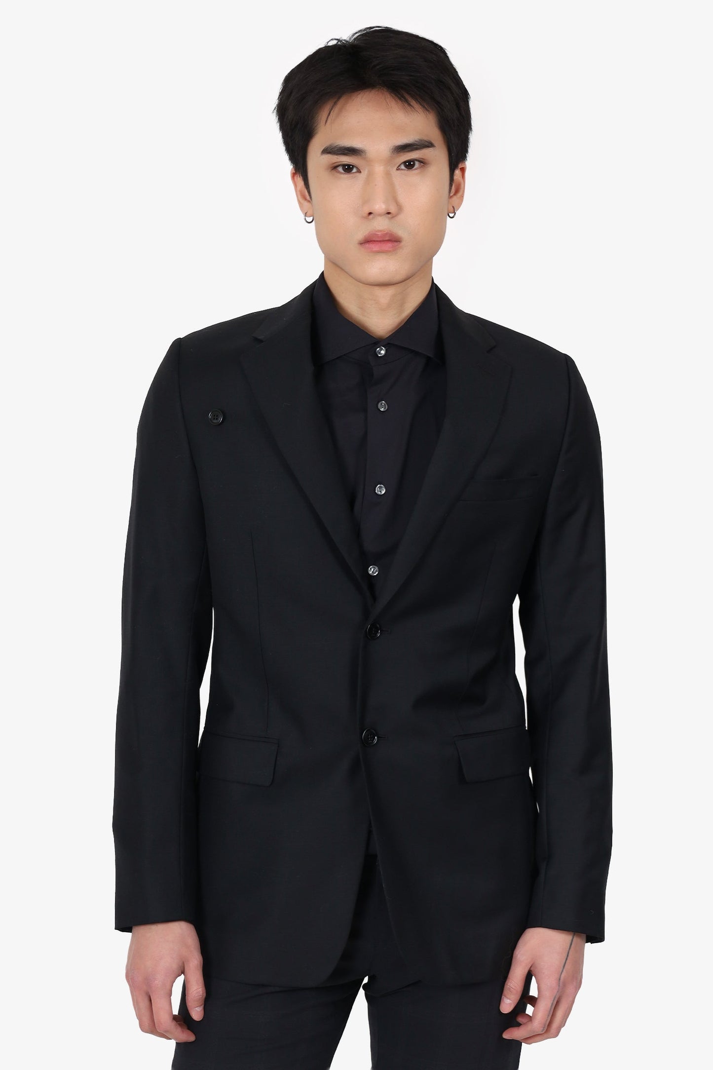 Dior Handbag Christian Wool Single Breasted Blazer With Buttoned Black
