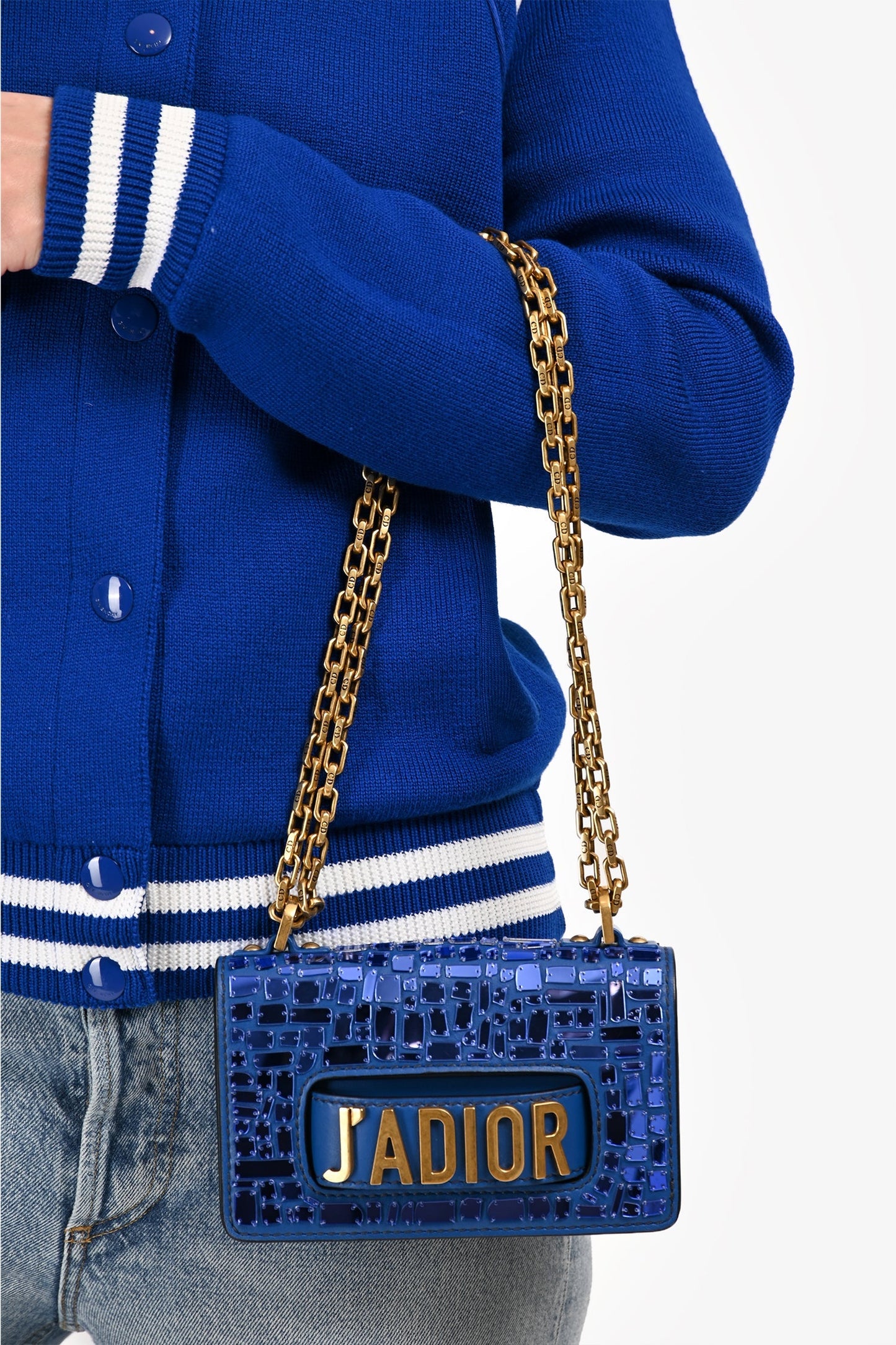 Dior Shoulder Bag Runway J' Mosaic of s Bag Blue Mini Flap