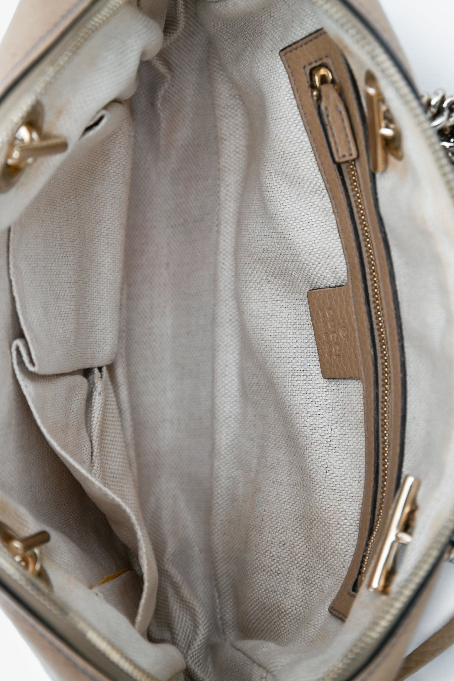 Gucci Brown Leather GG 'Soho' Camera Shoulder Bag