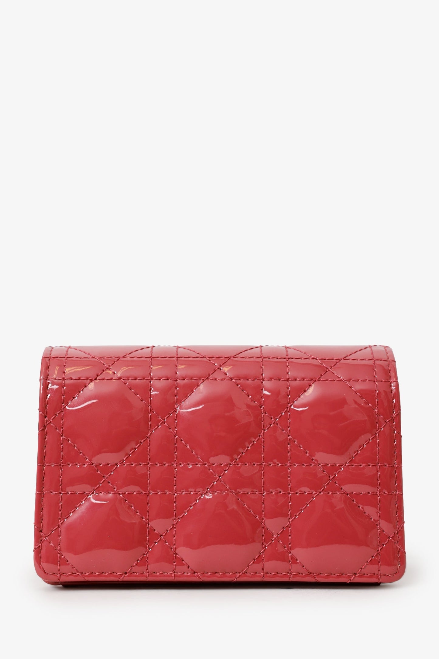 Dior Handbag Christian Nano Lady Pouch Leather Patent Pink