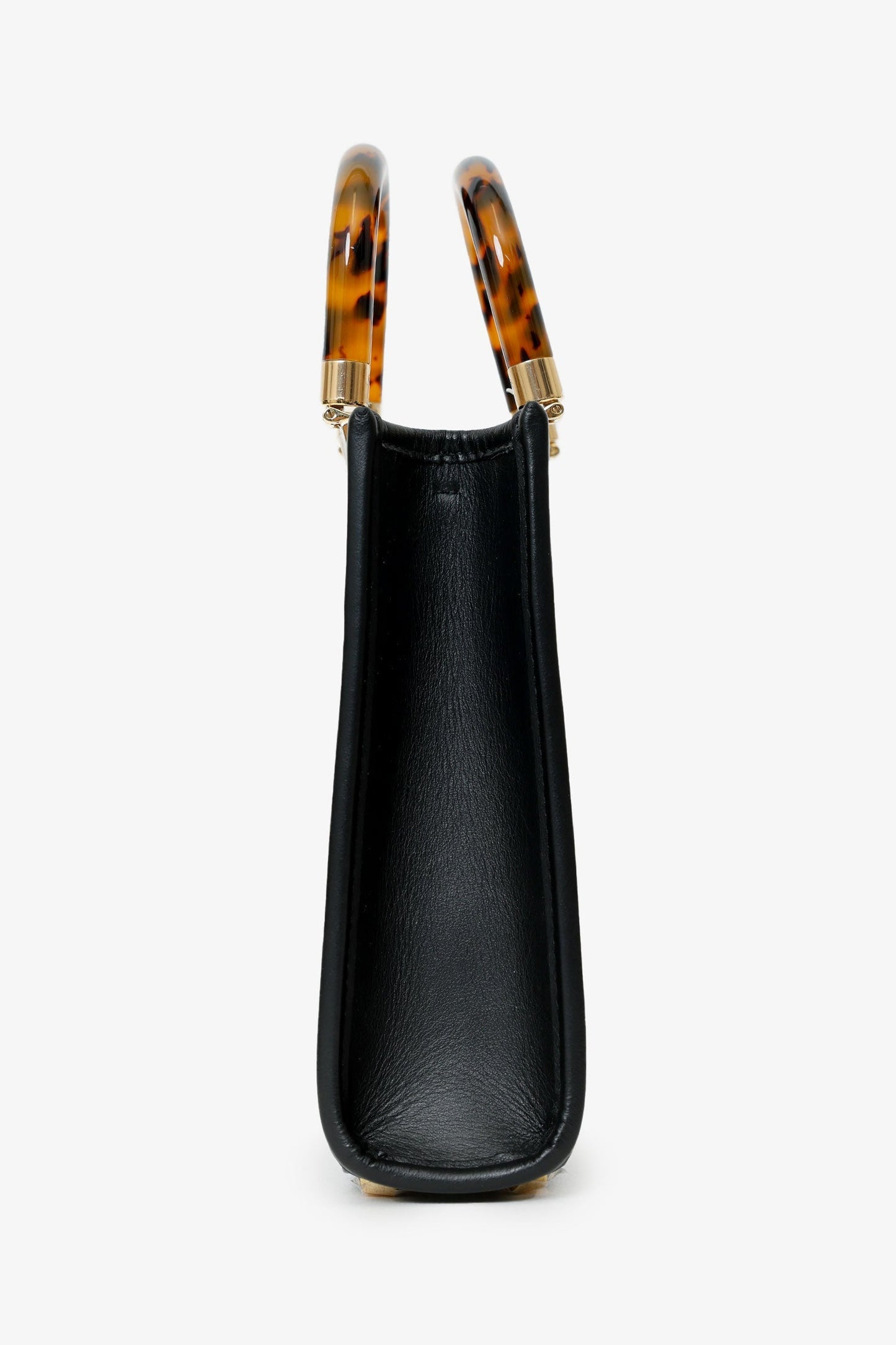 Fendi Ff Sunshine Shopper Tote Leather Black Mini Tote Bag
