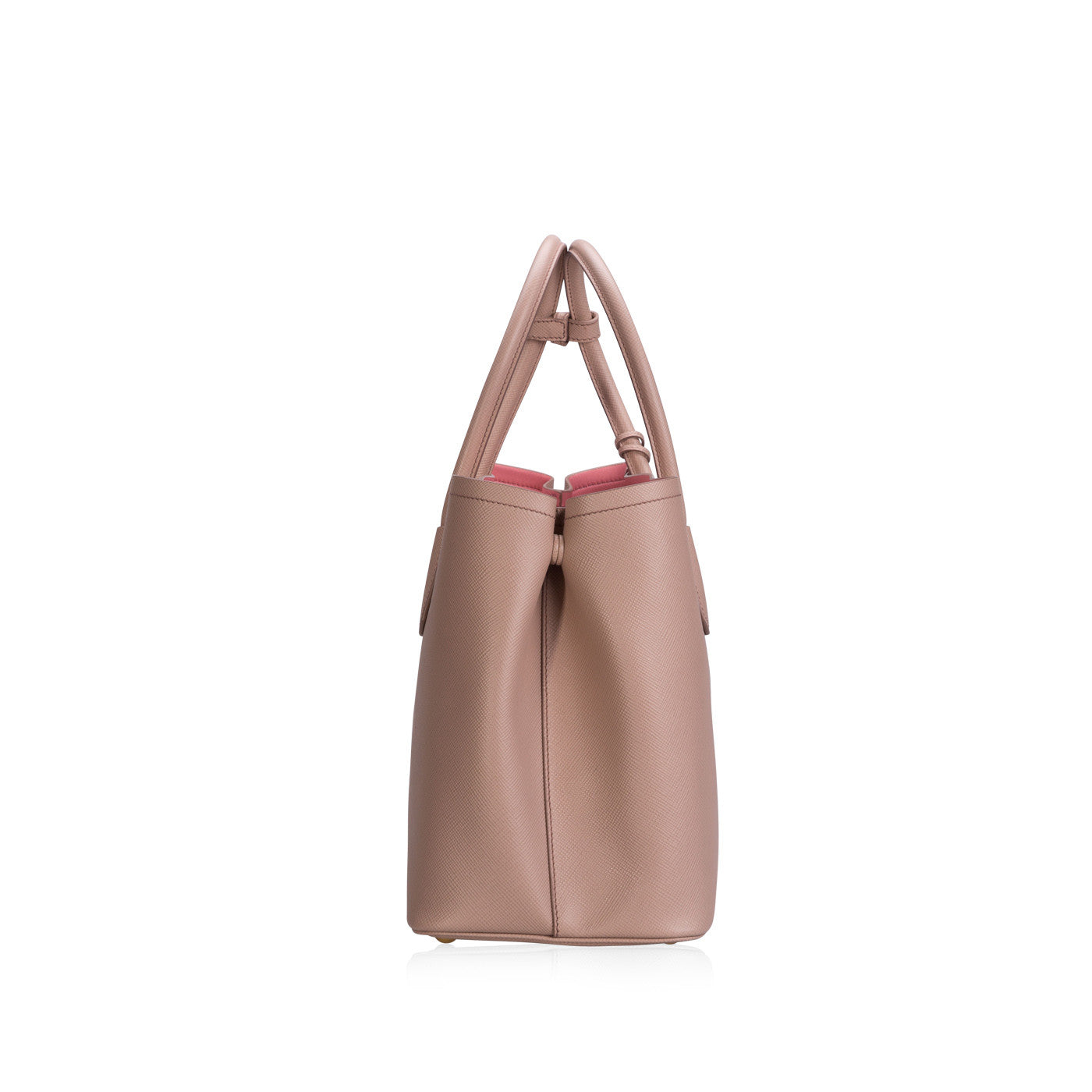 Prada Cuir Double Bag Saffiano Tote Bag Double Bag Pink