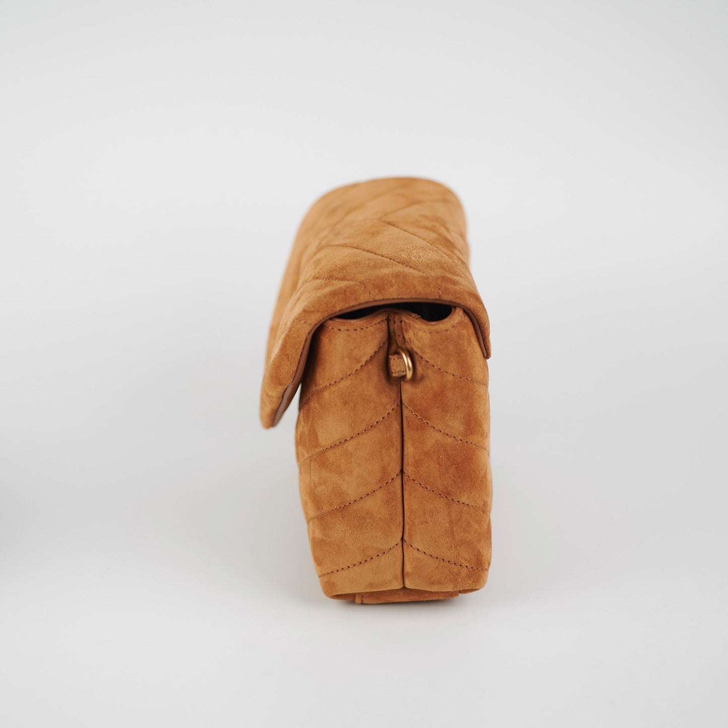 YSL Saint Laurent Lou Lou Crossbody Bag Suede Brown Toy