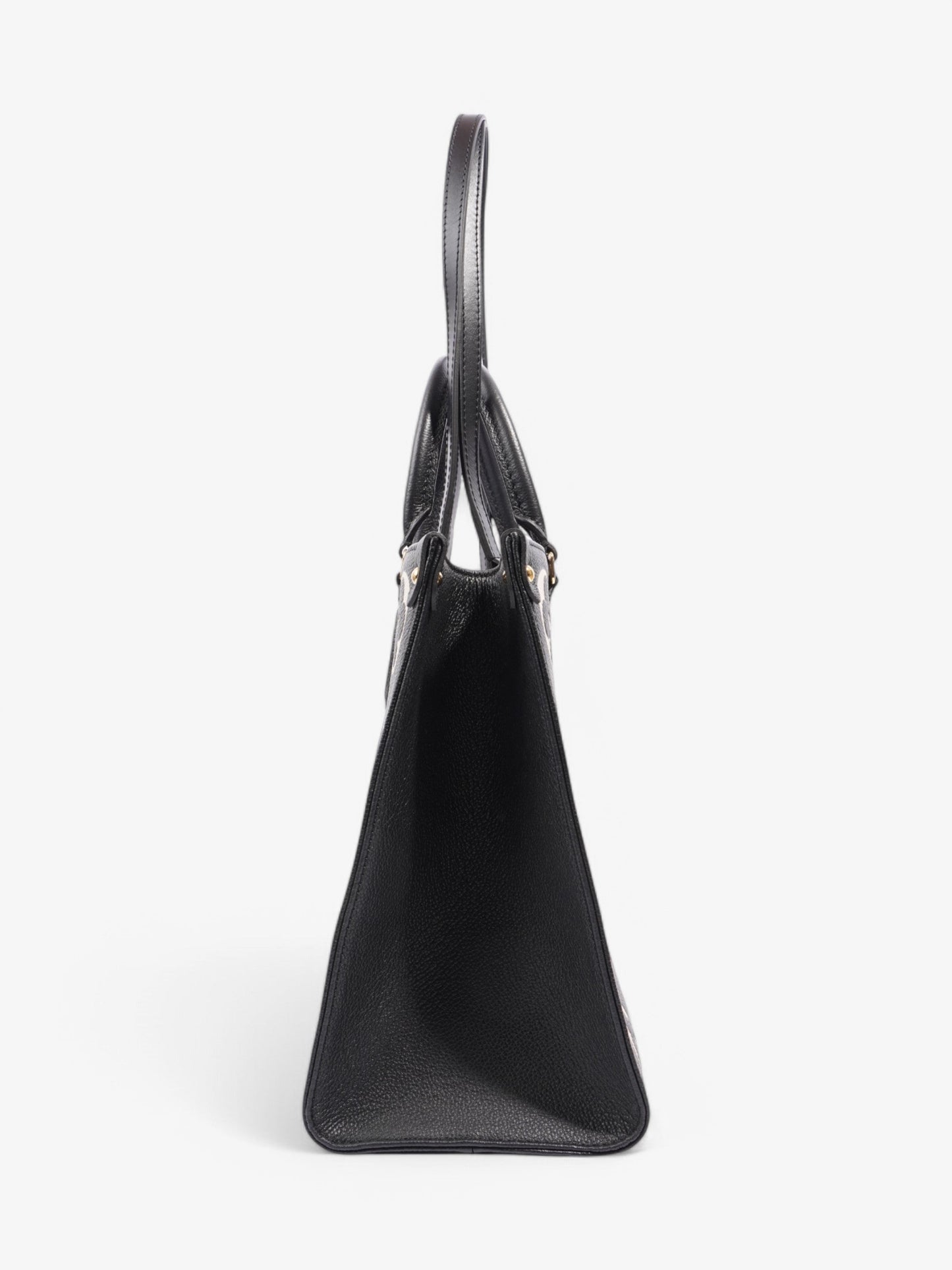 Louis Vuitton Onthego Leather Black Beige Tote Bag